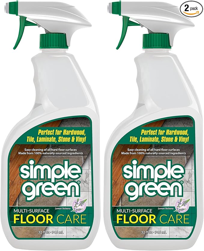 Simple Green Multi-Surface Floor Care - Cleans Hardwood, Vinyl, Laminate, Tile, Concrete and Other Wood - pH Neutral Floor Cleaner 32oz (Pack of 2)
