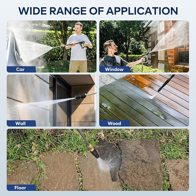 Turbo Nozzle Pressure Washer Tips, 4000 PSI Upgrade 360° Rotating Turbo Spray Tips with 1/4" Quick Connector, Pressure Washer Replacement for Cleaning Concrete, Brick Surface (4.0 GPM)