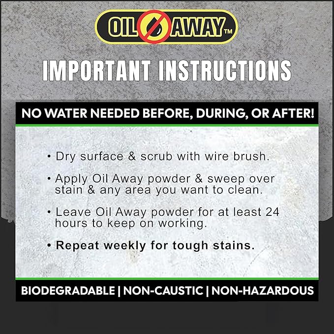 Oil Stain Fighter 10oz Driveway Size | for Embedded, Dry Oil Stains | No Rinse Concrete Cleaner for Driveways and Patios | Safe for Pets and Environment