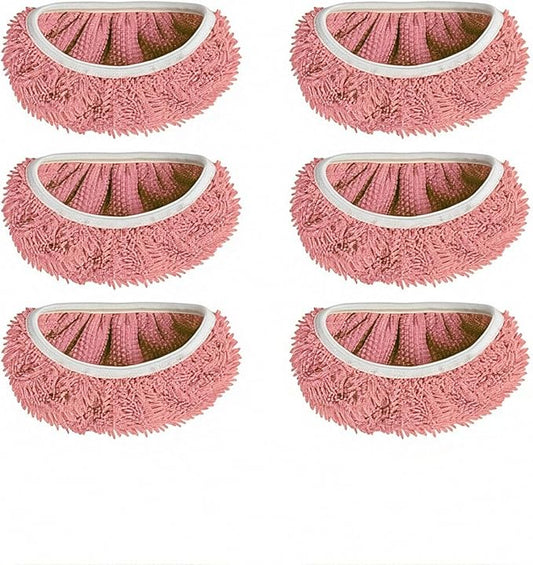 Chenille Mop Refill Pads for Home Use– Replacement Mop Heads for Floor Cleaning,Fits Most Standard Mops, for Hardwood Tile Laminate Floors (Pink 6PCS)