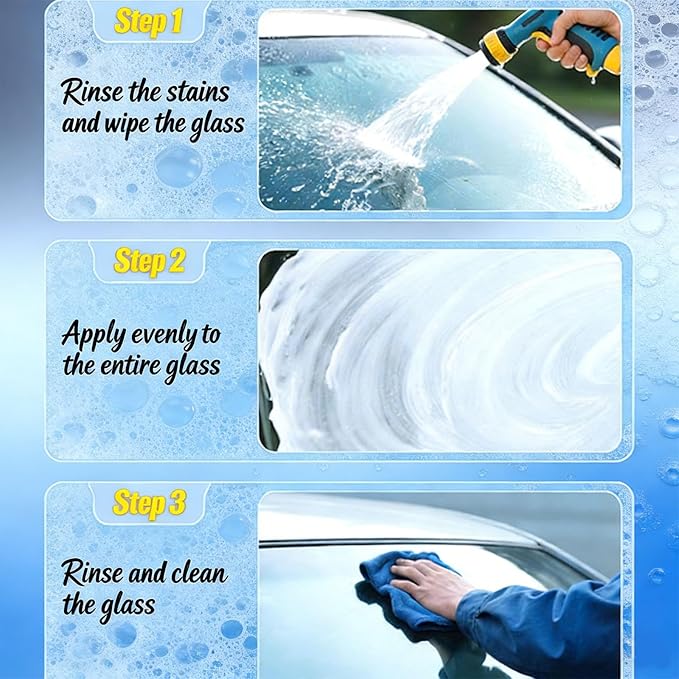 Glass, Windshield Oil Remover, 2026 New Upgrade Glass Cleaning Automotive Oil Film Cleaning Brush, Glass Emulsion Improves Visibility for Safe Driving for Auto Workshop Gear (1)