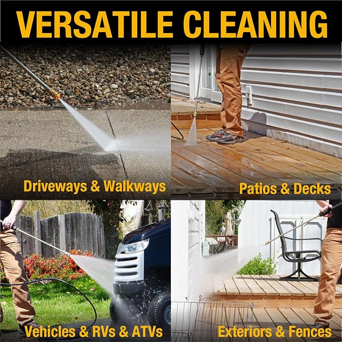 Poulan Pro Gas Pressure Washer, 3100 PSI & 2.5 GPM, 212cc Power High Pressure Washer with 30ft Hose and 10-inch Wheels, 21" Spray Lance, 5 Nozzles for Cars Driveways Patios Fences Daily Cleaning