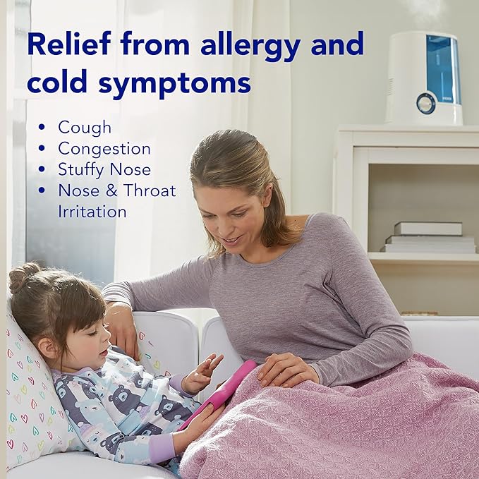 Vicks Warm Mist Humidifier - Air Humidifier for Bedroom, Home & Large Room, Baby, Kids and Adults Soothing Steam Vaporizer for Cough, Congestion, Allergies & Dry Air, VapoSteam Compatible (Pack of 2)