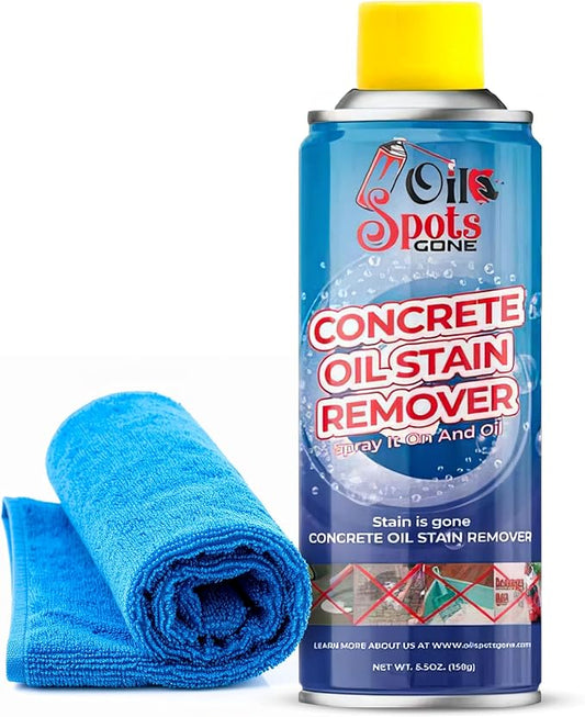 Oil Spots Gone – Concrete Oil Stain Remover Spray and Degreaser for Driveways – Heavy-Duty Oil Remover for Concrete, Pavers, and Stone – Fast Automotive Grease Clean Up, No Scrubbing Needed