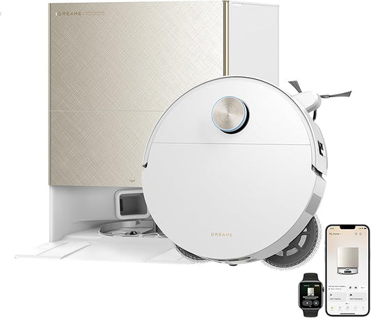 DREAME X60 Max Ultra Complete Robot Vacuum and Mop, Ultra-Thin Design, 35,000Pa Suction, Self Emptying&Refilling, Mop Self-Cleaning, 280+ Obstacle Avoidance, White