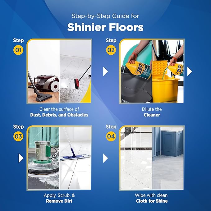 Zep Neutral pH Industrial Floor Cleaner. 1 Gallon (Case of 2) - ZUNEUT128 - Concentrated Pro Trusted All-Purpose Floor Cleaner