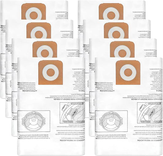 8 Pack CMXZVBE38749 Vacuum Dust Bags Replacement for CRAFTSMAN 16-20 Gallon Wet/Dry Shop Vac Bags: CMXEVBE17595, CMXEVBE17596, Part# 38749