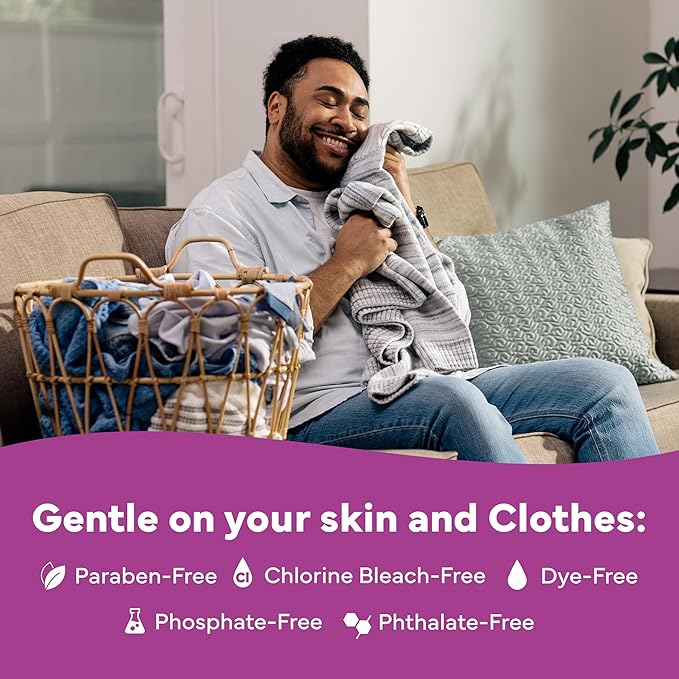 Tru Earth Compact Dry Laundry Detergent - Up to 128 Loads (64 Sheets) - Paraben-Free - Original Eco-Strip Liquidless Detergent, Travel - Lilac Breeze | Packaging May Vary