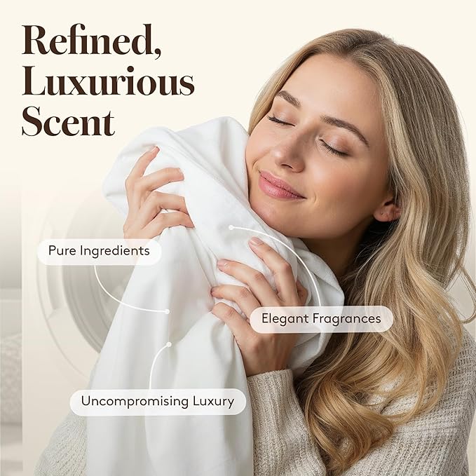 Elegant Luxury Plant-Based Laundry Detergent Amber & Moss Scent, 32oz by Purely Elegant, Biodegradable, Highly Concentrated, Eco-Friendly, Sensitive Skin Safe, Paraben Free, HE, Medium Bottle