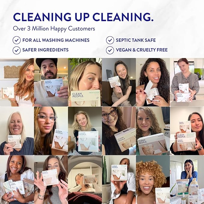 The Clean People Laundry Detergent Sheets - Laundry Soap - Ultra Concentrated, Recyclable Packaging, Stain Fighting - Fresh Scent, 192 Pack