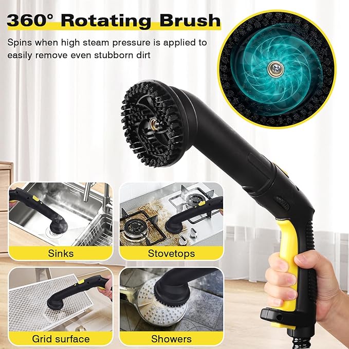 TVD Steam Cleaner, Steamer for Cleaning with 26 Accessories, Steam Cleaner for Home with 5M Extra-Long Power Cord for Home Floor Cleaning, Tile Detailing, Grout, Upholstery.