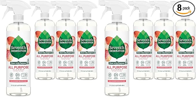 Seventh Generation All Purpose Cleaner, Degreasing Formula, Fresh Morning Meadow Scent, 23 oz,(Pack of 8)
