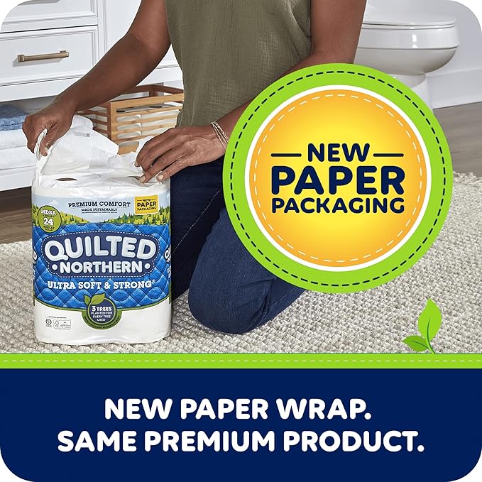 Quilted Northern Ultra Soft & Strong Toilet Paper, 18 Mega Rolls = 72 Regular Rolls, 2-ply Bath Tissue, 6 count (Pack of 3)