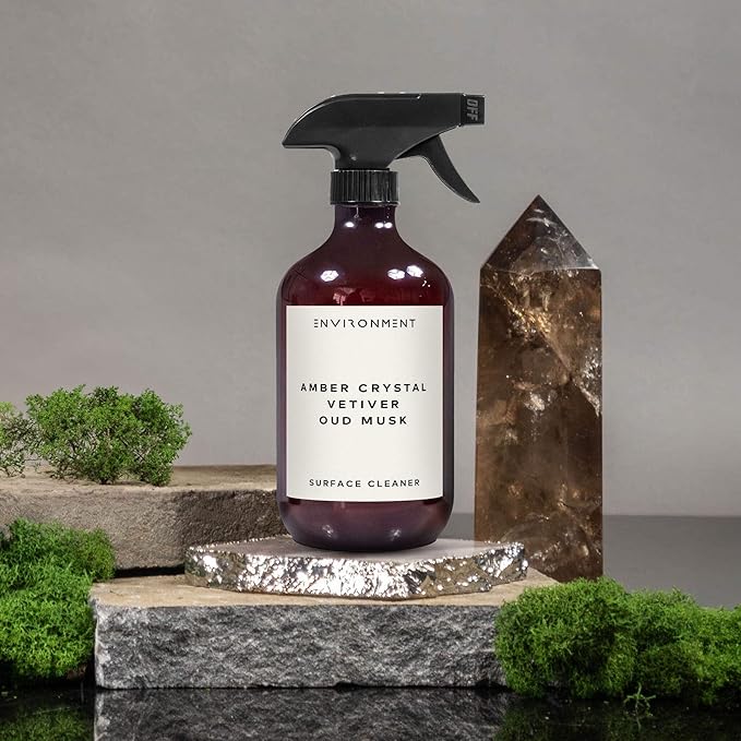 ENVIRONMENT Inspired by Designer Perfume BR540 Surface Cleaner, 16oz Luxury Surface Cleaner (Amber Crystal | Vetiver | Oud Musk) Home Essentials, Scented Cleaning Products, Vegan & Cruelty-Free