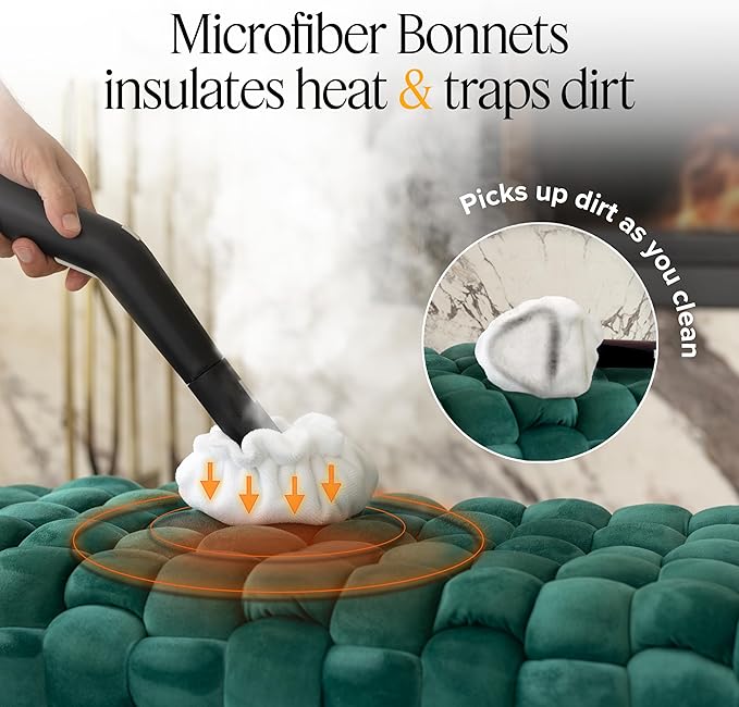 Dupray Small Triangle Bonnets – Reusable Microfiber Cleaning Pads for Steam Cleaners, Precision Fit Steam Mop Accessories for Hard Floors, Tiles, Grout – Pack of 5