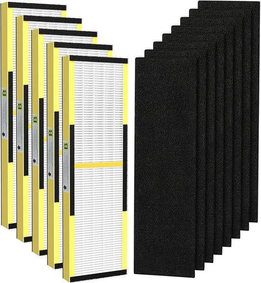 5 Pack FLT4825 True HEPA Filter B Replacement with Activated Carbon Pre-Filters Compatible with Guardian Air Purifier AC4825 AC4300 AC4800 AC4900 AC4850