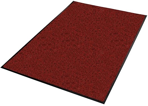 Guardian Platinum Series Indoor Wiper Floor Mat, Rubber with Nylon Carpet, 5'x8', Red