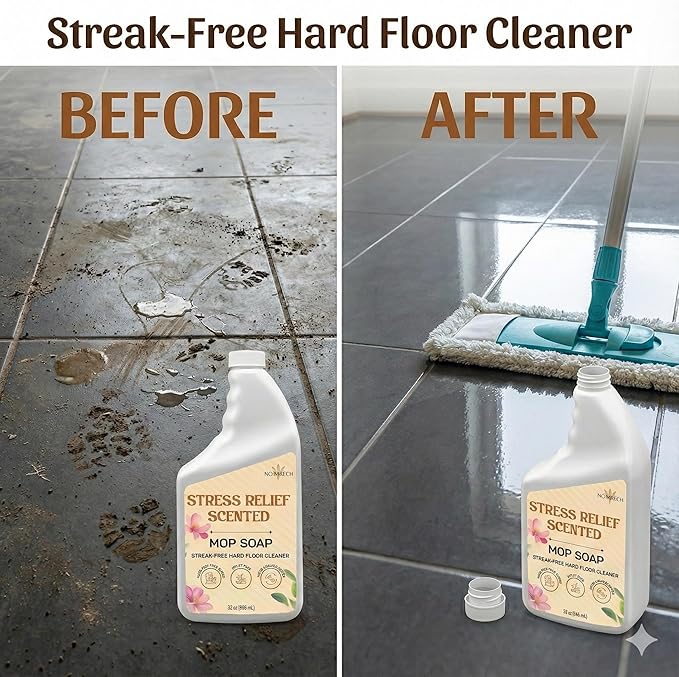 Mop Soap Highly Scented Stress Relief Fragrance. Floor Cleaner Concentrate – Non-Toxic, Pet safe, No Residue – Safe for Tile, Stone, Marble, Wood, & Grout – For All Mop Types – Made in USA