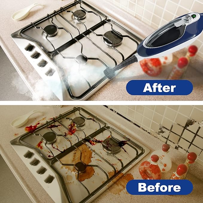 Steam Mop with Detachable Handheld Steamer All-in-one 11 Accessories, 23Ft Power Cord,3-Level Steam,Fast Heating MultiPurpose Steam Cleaner for Hard Floor, Carpets, Furniture, Windows, Clothes etc.