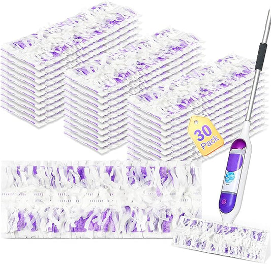 30 Pack Disposable Moping Pads Refills for Power Mop™ Multi-Surface Mop and for PowerMop™ Wood Mop, Replacement Mop Pads for Floor Cleaning