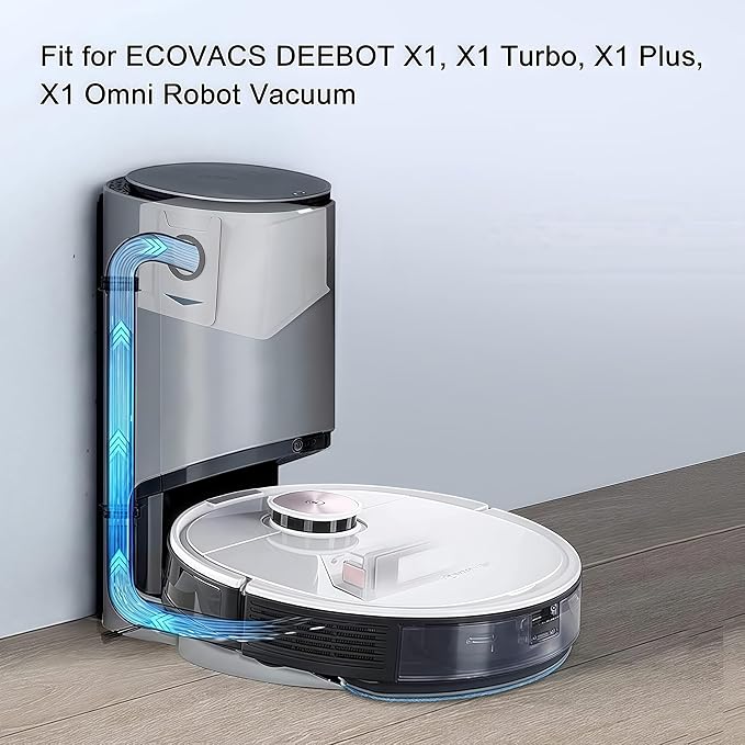 Dust Bags Compatible with ECOVACS DEEBOT X1 OMNI Turbo T10 T20 Omni T20/T20 Max/T20 Pro/X&T Series Robot Vacuum Cleaner - Disposable Replacement Vacuum Bags（6Pack)