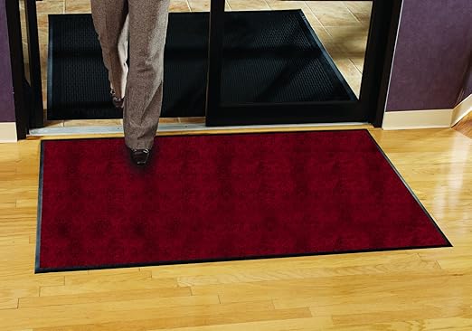 Guardian Platinum Series Indoor Wiper Floor Mat, Rubber with Nylon Carpet, 6'x15', Burgundy