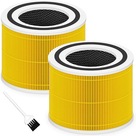 Core 300 Pet Care Replacement Filter for LEVOIT Core 300, Core 300S and Core 300-P Air Purifier, 3-in-1 H13 True HEPA Filter Replacement, Compared to Part # Core 300-RF-PA, 2 Pack, Yellow