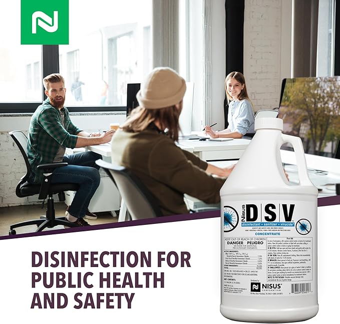 Nisus Product image DSV Disinfectant, Sanitizer, Virucide, Concentrated Solution for Hard Non-Porous Surfaces, Hospitals, Homes, Industrial & Food Processing Areas, 1 Gallon