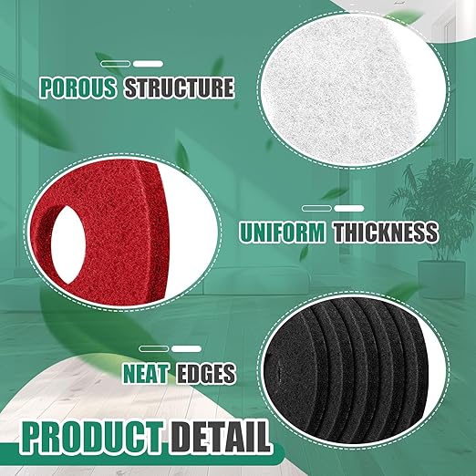 3 Pcs 12" Cleaning Orbiter Pads Commercial Floor Buffer Pads Hardwood Floor Maintenance Scrubber Polisher Cleaning and Stripping for Orbiter Machine (Black,Red,White)