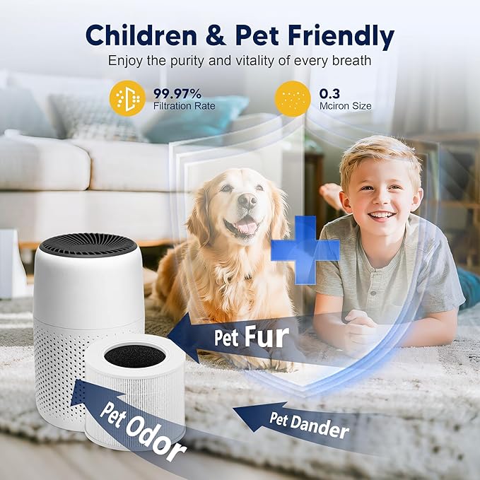 Core Mini Replacement Filter for LEVOIT Core Mini and Core Mini-P Air Purifier, 3-in-1 H13 Grade True HEPA and High-Efficiency Activated Carbon, Core Mini-RF, 6 Filter & 10 Fragrance Sponge