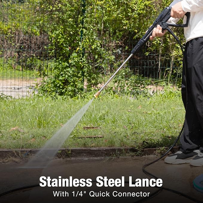 BILT HARD 1.76 GPM 2300 PSI Electric Pressure Washer, Power Motor with Stainless Steel Wand, 4 Spray Nozzles, Built-in Detergent Tank, 20Ft Hose, 35Ft Power Cord for Cars/Driveway/Fences/Home/Patios