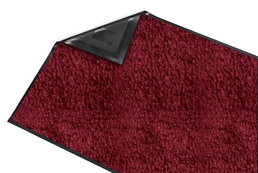 Guardian Platinum Series Indoor Wiper Floor Mat, Rubber with Nylon Carpet, 6'x15', Burgundy