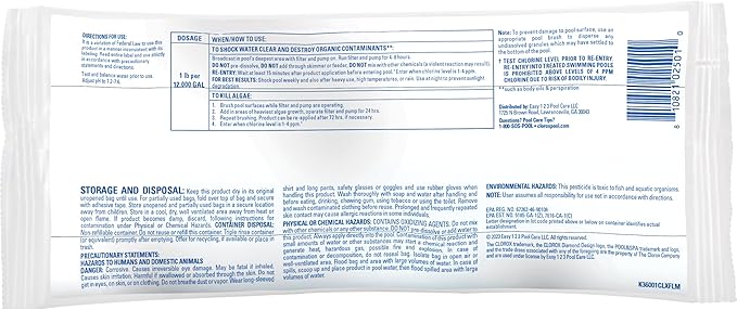 Clorox® Pool&Spa™ Shock XTRABLUE® Plus, Kills Bacteria & Algae in Swimming Pools, Swim-Ready in 15 Minutes, (36-Pack)