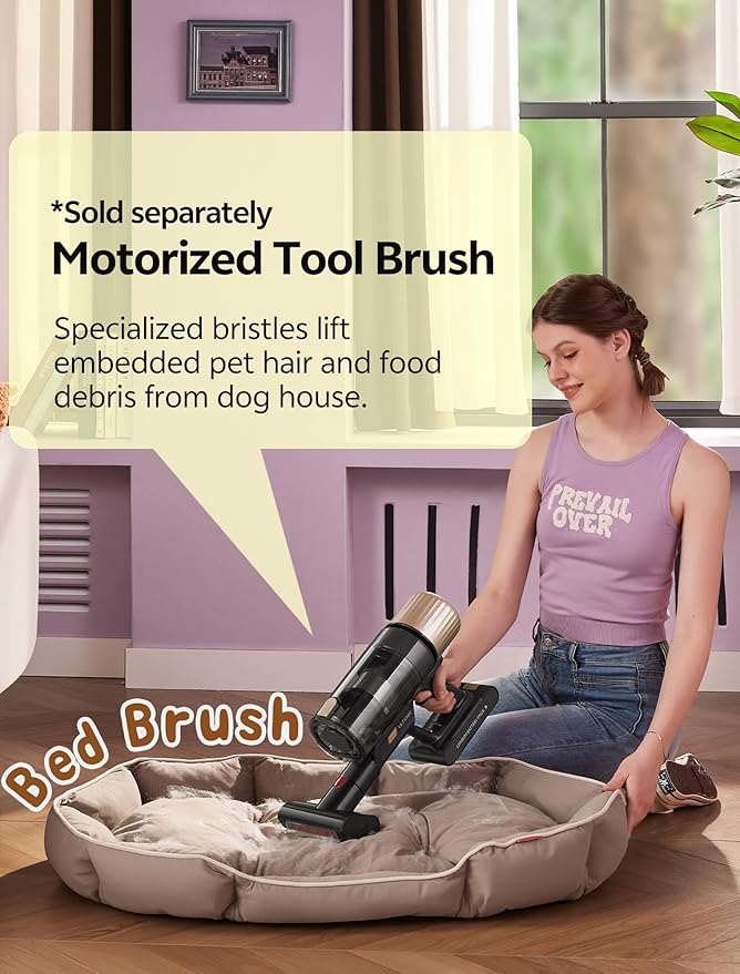 Ultenic Cordless Vacuum Cleaner, 600W 60KPA 65mins Vacuum Cleaners for Home, Cordless Stick Vacuum with Green Light, Self-Standing & 180° Lay-Flat, Anti-Tangled Brush for Floor/Carpet/Pet Hair