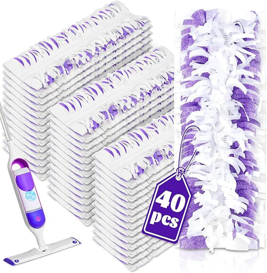 40 Pack Disposable Mop Pads Compatible with Swiffer Power Mop Pads Replacement for Swiffer Power Mop Refills, Multi-Surface Mopping Pad Refills, Wet Pads Refill for Floor Cleaning
