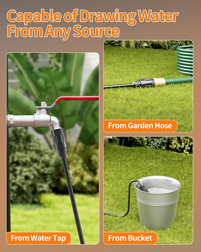 Cordless Pressure Washer Battery Powered; 990PSI Cordless Power Washer with 6-in-1 Nozzle, 23FT High-Elastic Hose, 21V Battery&Charger; Portable Handheld Pressure Washer Cleaner for Home (5022-BK2)