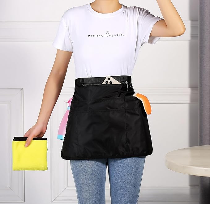 Cleaning Caddy Apron for Women with 7 Pockets, Professional Waterproof Housekeeping Work Apron