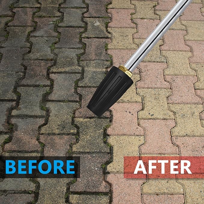 Turbo Pressure Washer Nozzle 4500 PSI, 1/4 Inch Quick Connect, 360° Rotating Jet, Universal Heavy Duty Power Washer Tip for Deep Cleaning & Tough Grime | 4.0 GPM, 4.0 Orifice