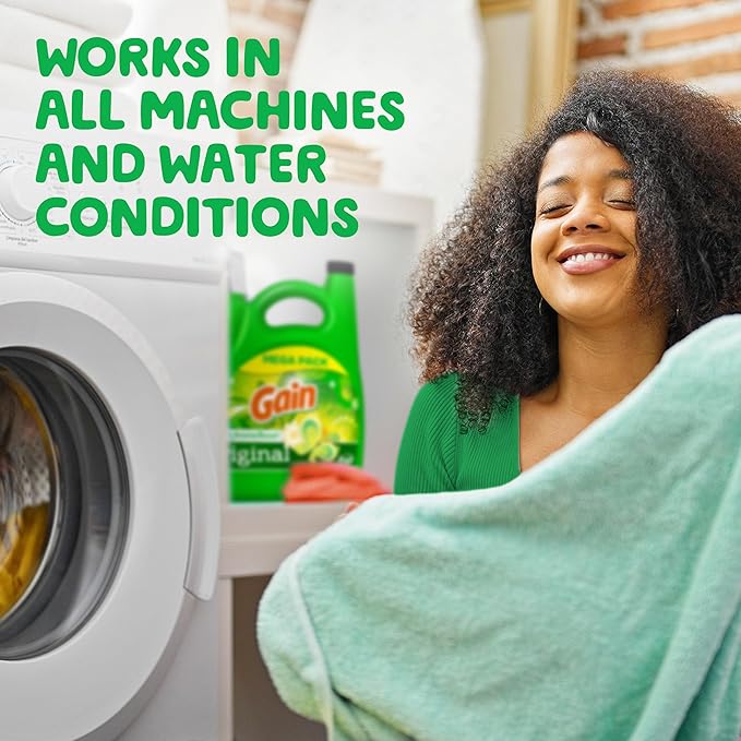 Gain Liquid Laundry Detergent, Original Scent | 107 Loads | 154 oz | HE Compatible | Pack of 2