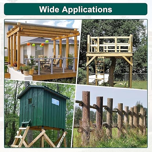 #14 Heavy-Duty Wood Screws, Star Drive Deck Screws, Rust Resistant Timber Screws for Timber/Log/Landscaping Wood (4-1/2 Inch,100Pcs,Green)