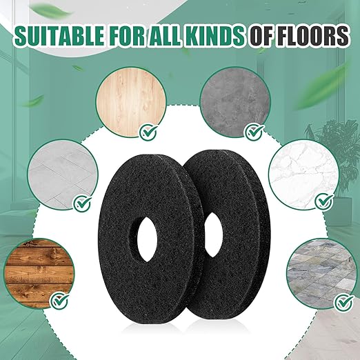 10 Pcs 12" Cleaning Orbiter Pads Commercial Floor Buffer Pads Hardwood Floor Maintenance Scrubber Polisher Cleaning and Stripping for Orbiter Machine (Black)