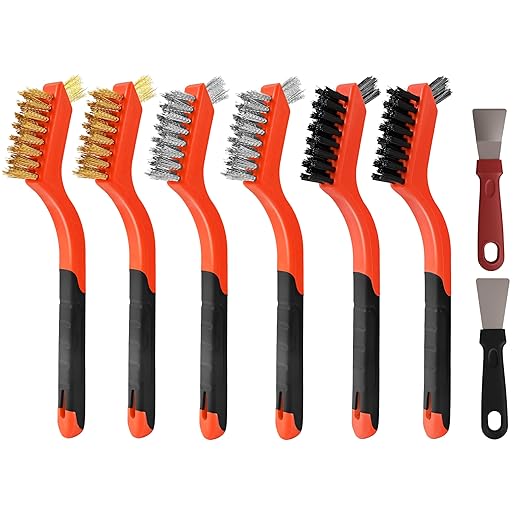 6 Pieces Wire Brushes Set, Nylon/Brass/Stainless Steel Bristles for Cleaning Welding Slag and Rust,Scratch Brush with Mini Head & Hanging Hole for Everyday Cleaning