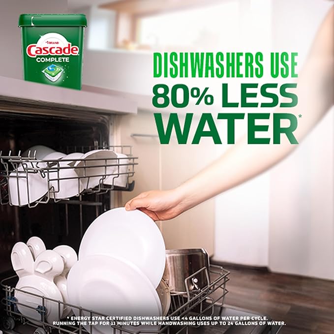 Cascade Complete Dishwasher Detergent Pods Fresh Scent Value Pack, Powerful Dishwasher Pods for Sparkling Clean Dishes, Grease-Fighting Dishwashing Detergent Tablets, 100 Count