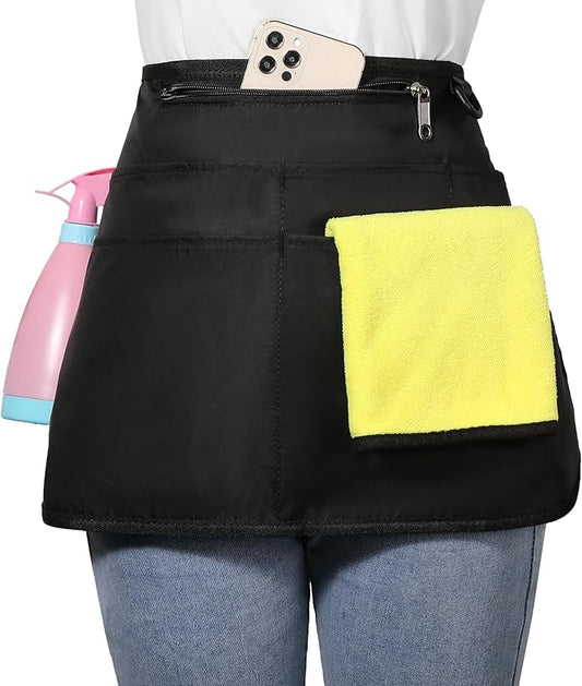 Cleaning Apron Caddy for Women with 6 Pockets, Professional Waterproof Cleaning Supplies for Housekeeping