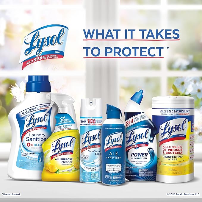 Lysol Power Clean Multi-Surface Cleaner, 2x Concentrated Pour, Sparkling Lemon & Sunflower Essence scent, 48 Fl Oz