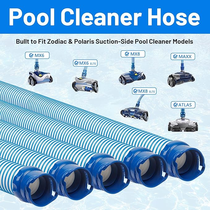 One Year Warranty 9 Pack R0527700 Pool Cleaning Vacuum Hoses，Fast Twist Lock Hose Replacement Kit Compatible with MX6,X7,T3,T5 Swimming Pool Cleaner