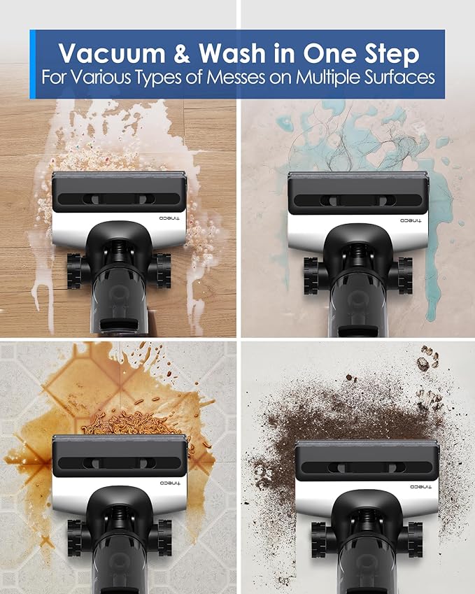 Tineco Floor ONE Switch S7 Wet Dry Vacuum Cleaner, Smart Floor Washer Multi-Function, Self-Cleaning, Extended Battery Lifespan 65Min Runtime, ZeroTangle Brush Dual-Edge Cleaning, Whole-House Cleaning