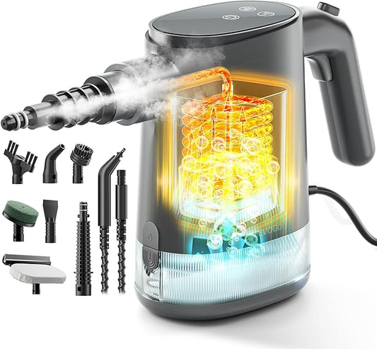 Handheld Steam Cleaner for Home, 15s Instant Heat Pressurized Steam Cleaner, Lightweight Upgrade 650ML Tank, Portable Steam Cleaner for Kitchen, Grout, furniture, Car, Bathroom & Clothes