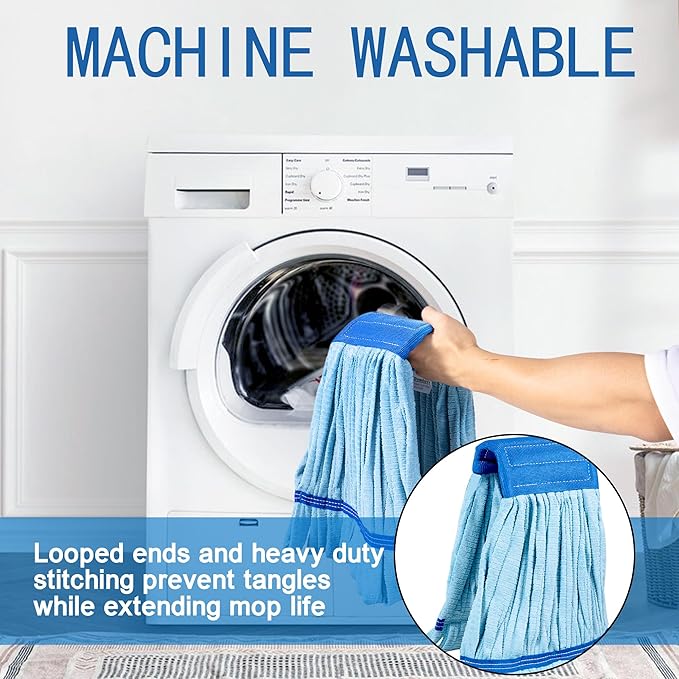 2 Pack - Large Commerical Microfiber Tube Mop 400GSM - Heavy Duty Industrial Wet Mop Head Refill, Thick Fiber, Replacement Heads, Extra Absorbent