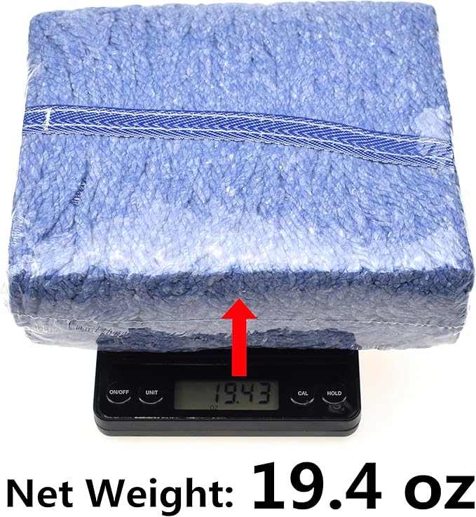 Heavy Duty Commercial Mop Head Refill - Industrial Grade Blue Cotton Looped-End String for Wet Mopping, Long-Lasting (3)